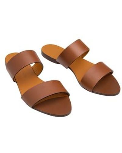 La Portegna Alejandra Leather Sandals Leather - Brown