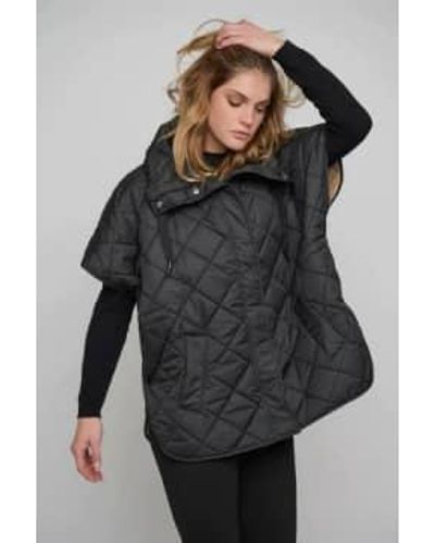 Rino & Pelle Rino And Black Alane Quilted Cape Jacket - Nero