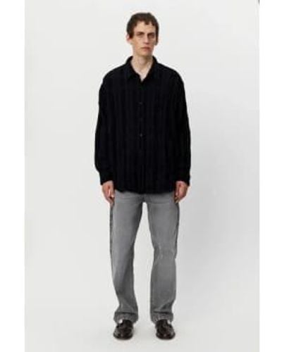 mfpen Crinkle Shirt Check Xs - Black