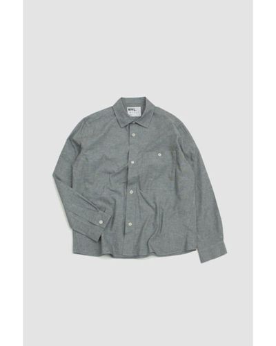 Margaret Howell Overall Shirt Cotton/linen End On End Dusty Blue - Gray