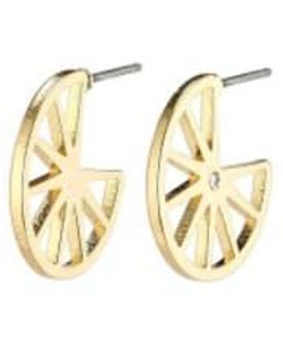 Pilgrim Kaylee Semi Hoop Earrings One Size / /crystal - Metallic