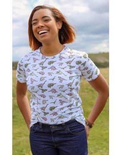 Run and Fly Unisex T-shirt Dinosaurs On Xl - Blue