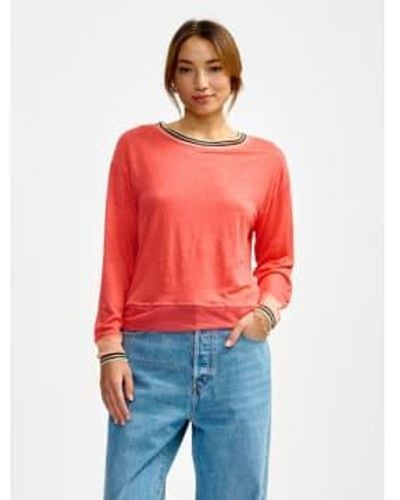 Bellerose Senia T-shirt Linen Coral 0 - Red