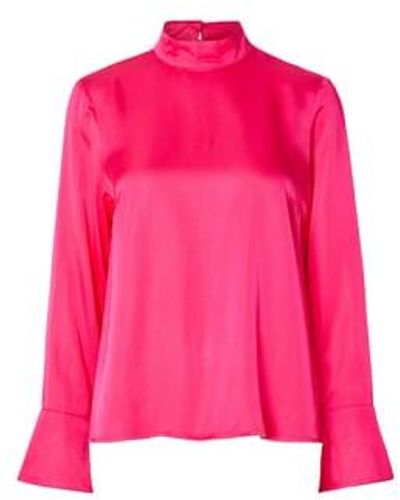 SELECTED Ivy Long Sleeve Blouse Hot 34 - Pink