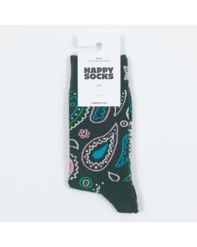 Happy Socks Calcetines paisley en ver - Azul
