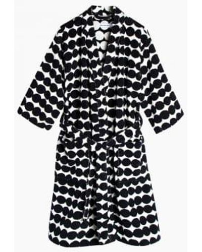 Marimekko And White Rasymatto Bathrobe Gown - Nero