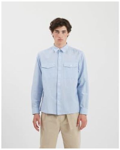 Minimum Janos 9354 chemise à manches longues ashley bleu
