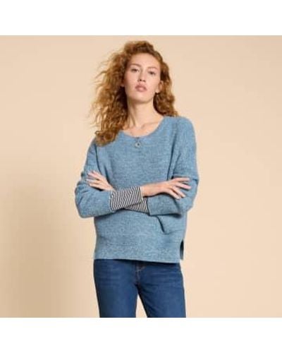 White Stuff Northbank Sweater Mid Blue Uk 14 / Us 10