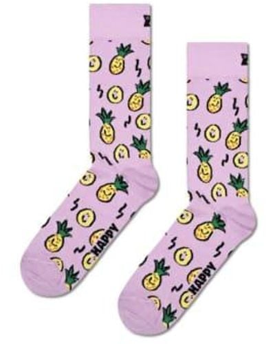 Happy Socks Calcetines piña morados ligeros