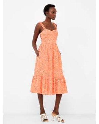 French Connection Erin Gretta Dress- Multi-71wct - Orange