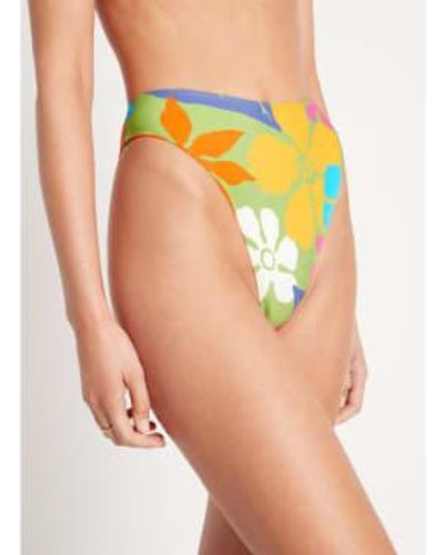 Faithfull The Brand Dylla Bikini Bottom In Costa Rei Floral Print - Giallo