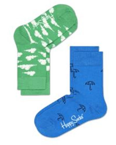 Happy Socks 2-Pack-Cloud-Socken KCLO02 7000 - Blau
