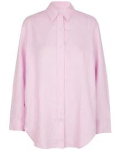 Samsøe & Samsøe Salova Lilac Snow Linen Shirt Xs - Pink