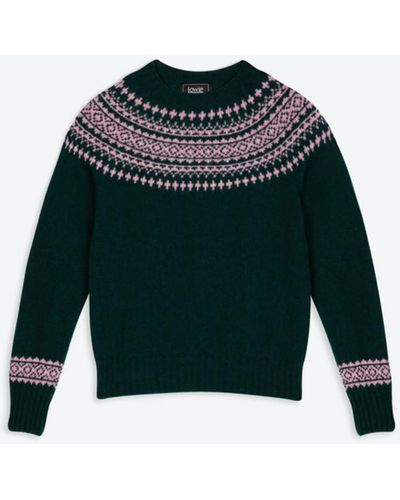 Lowie Est Snow Scottish Made Lambswool Jumper - Green