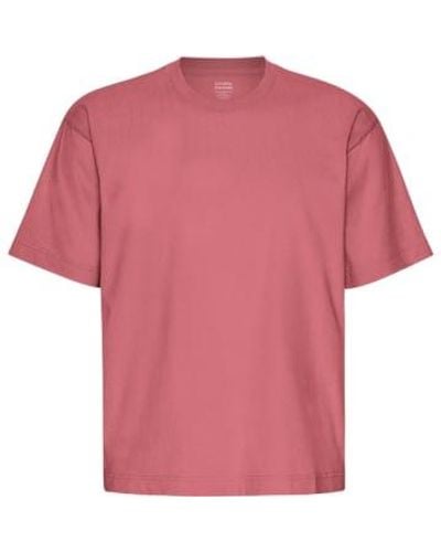 COLORFUL STANDARD T-shirt biologique surdimensionné rose framboise