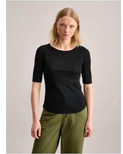Bellerose Seas 100% camiseta lino negra - Negro