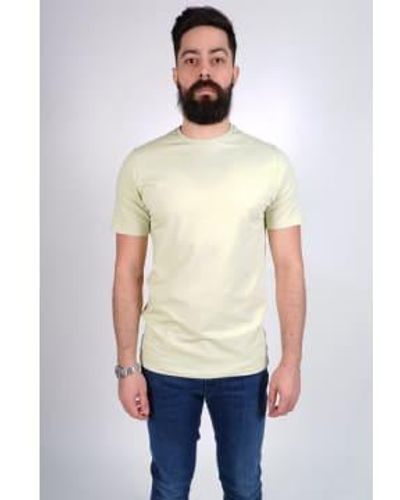 Remus Uomo Pistachio Tapered Fit Cotton Stretch T Shirt Small - White