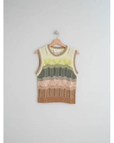 indi & cold Gb448 Knitted S/less Top - Multicolour
