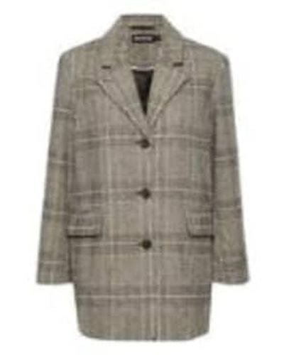 Soaked In Luxury Chicka Checked Blazer - Grey