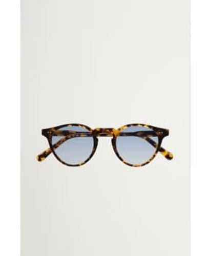 Monokel Forest Havana Blue Gradient Lens Sunglasses - Bianco