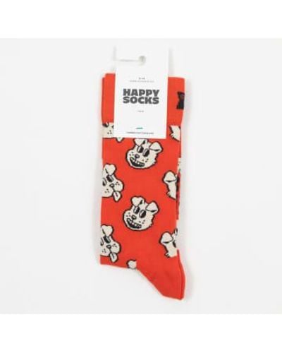 Happy Socks Doggo Socks In - Rosso