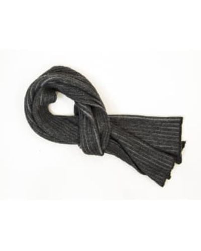 40 Colori Écharpe en laine côtelée à double fil - Noir