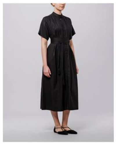 Vanessa Bruno Ciao Button Down Tie Waist Midi Dress - Nero