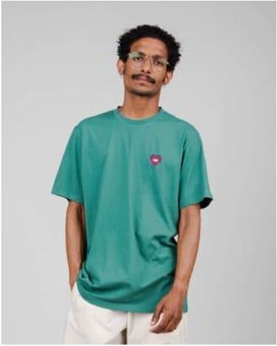 Brava Fabrics T-shirt imprimé au coeur asis percales - Vert