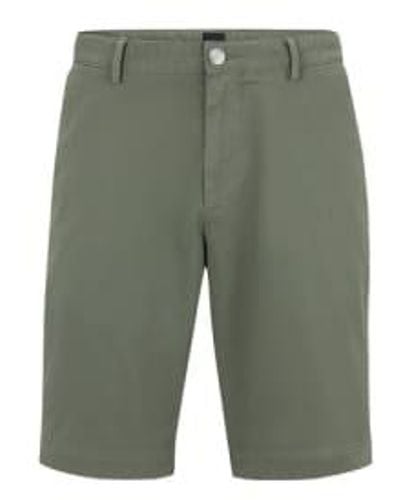 BOSS Boss Slice Short Open Slim Fit Shorts In Stretch Cotton 50487993 343 - Verde