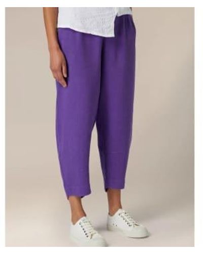 New Arrivals Pansy Sahara Linen Crop Bubble Trouser 2 - Purple