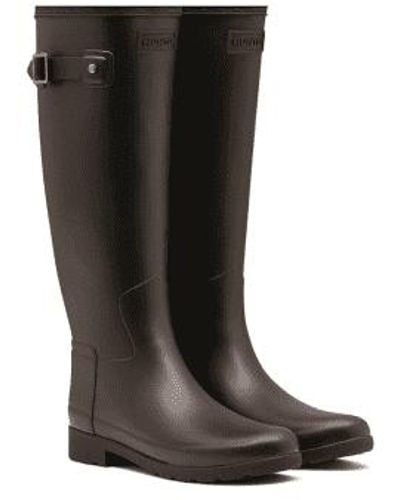 HUNTER Original refined slim fit tall wellington boots bolt - Marrón