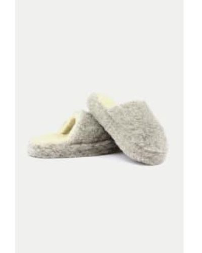 Yoko Wool Yoko Light Grey Half Slippers - Bianco