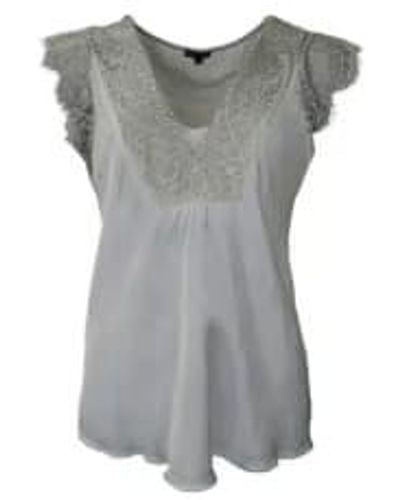 Black Colour Colour Lt Green Billy Lace Top Vintage Dyed - Grigio
