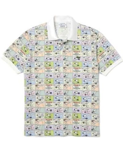 Lacoste X Peanuts Contrast Collar Polo Shirt Print 1 - Blu
