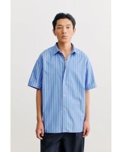 A Kind Of Guise Elio Shirt Riviera Stripe Xl - Blue