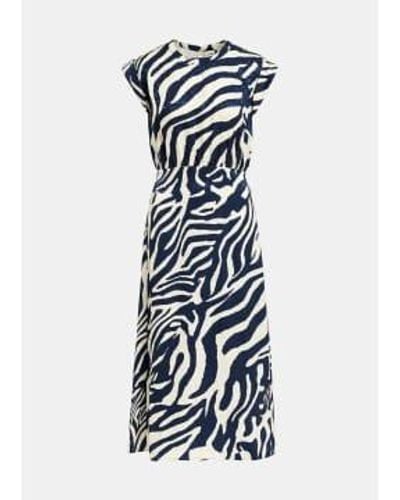 Essentiel Antwerp Fayola Zebra Printed Dress 36 - Blue