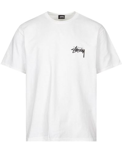 Stussy Klassisches dot grafisches T -Shirt - Weiß
