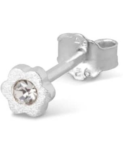 Lulu Lulu1081 Blomst Ear Stud In White - Metallizzato