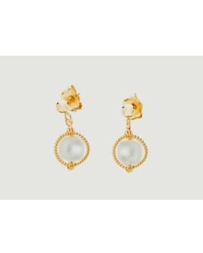 YAY Swan Cultured Pearls Stud Earrings U - Metallic