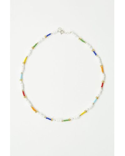 Rhimani Pride Multi Coloured Beaded Necklace - Metallizzato