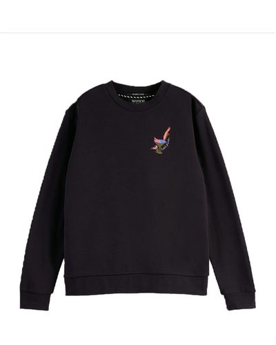 Scotch & Soda Scotch And Soda Black Relaxed Crew Neck Sweater - Blu