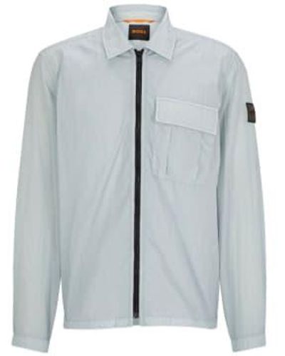 BOSS Loony shell overshirt – hellgrau - Blau