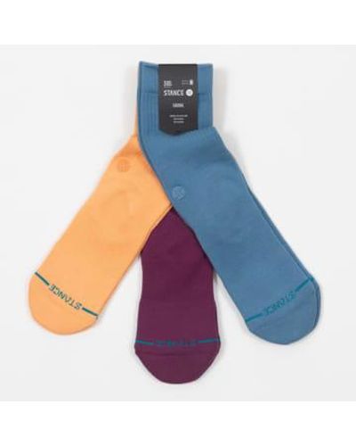 Stance Icon 3 Pack Icon Socks In Orange And Purple - Blu