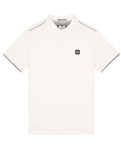 Weekend Offender Sakai Short Sleeved Polo Shirt Winter - Bianco