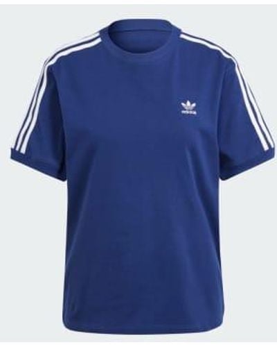 adidas Dark 3 Stripes T Shirt - Blu