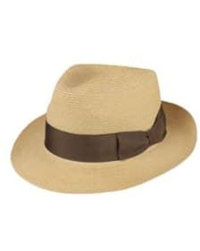 Stetson And Beige Kendrick Fedora Hemp Hat Extra Large - Natural
