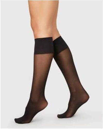 Swedish Stockings Elin Premium Knee-highs 2 Pack / One Size - Black