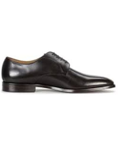 BOSS Zapatos cuero rby hechos italianos color marrón oscuro - Negro