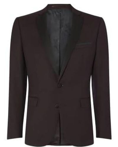 Remus Uomo Rocco Dinner Suit Jacket Burgundy 40 - Black