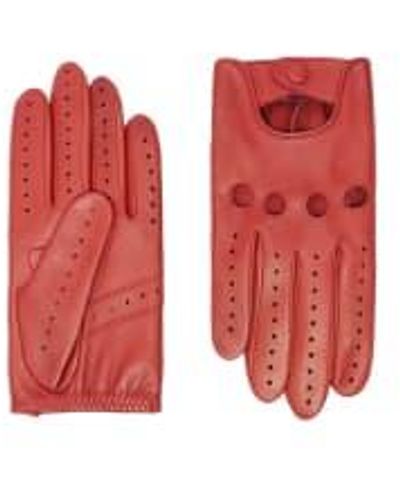 Agnelle Steeve Gloves Driving Not Doubled Lamb Leather Cardinal 8.5 - Red